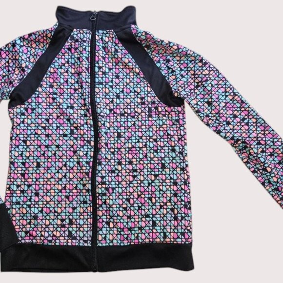 CHAMPION Colorful Print Zip Front Activewear Jacket Girls Size 10-12 - Picture 2 of 4